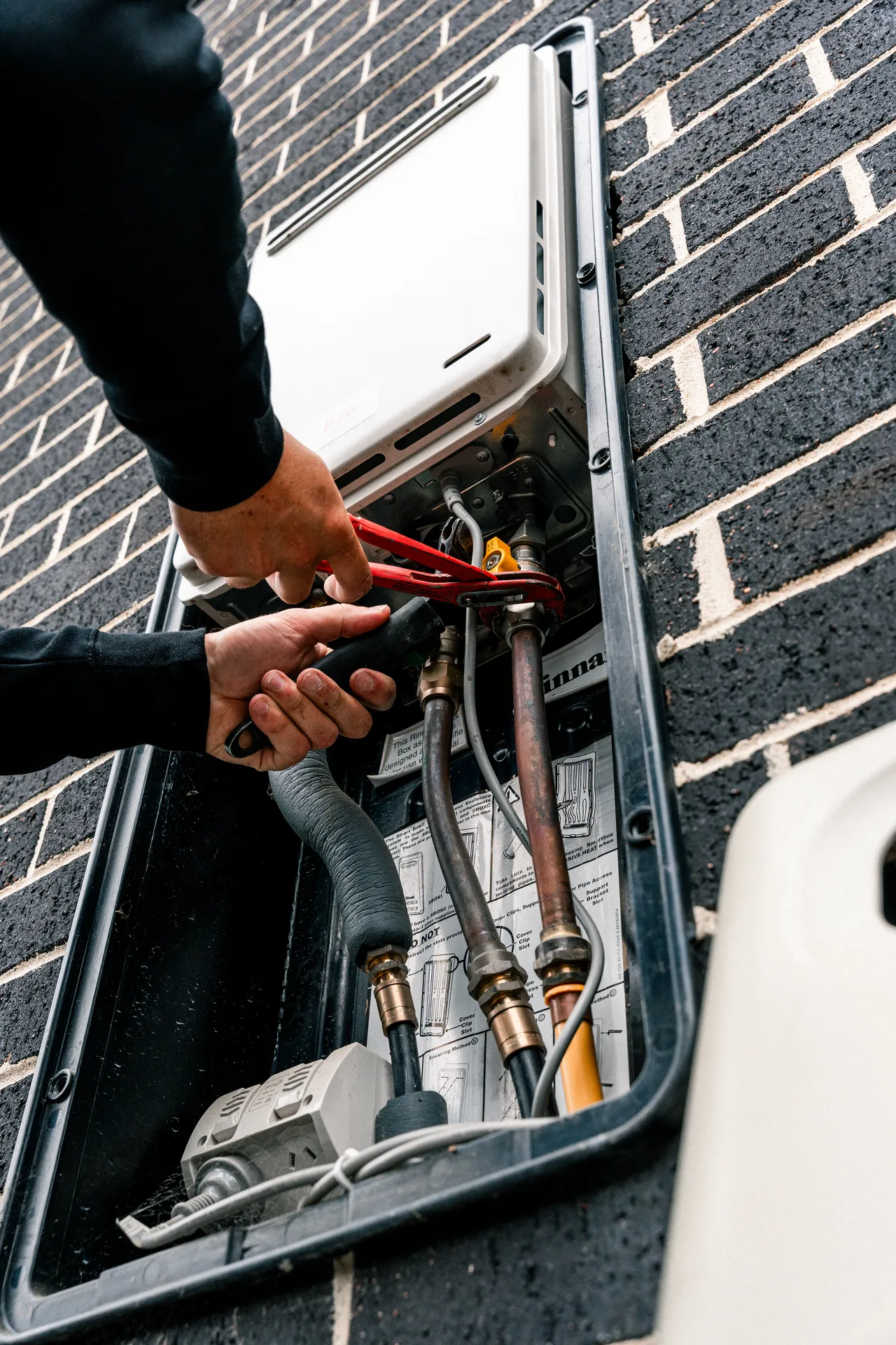 Gas continuous-flow hot water unit serviced by Gas Experts Melbourne