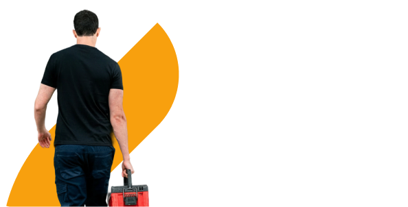 Gas Experts technician heading to a job with tools